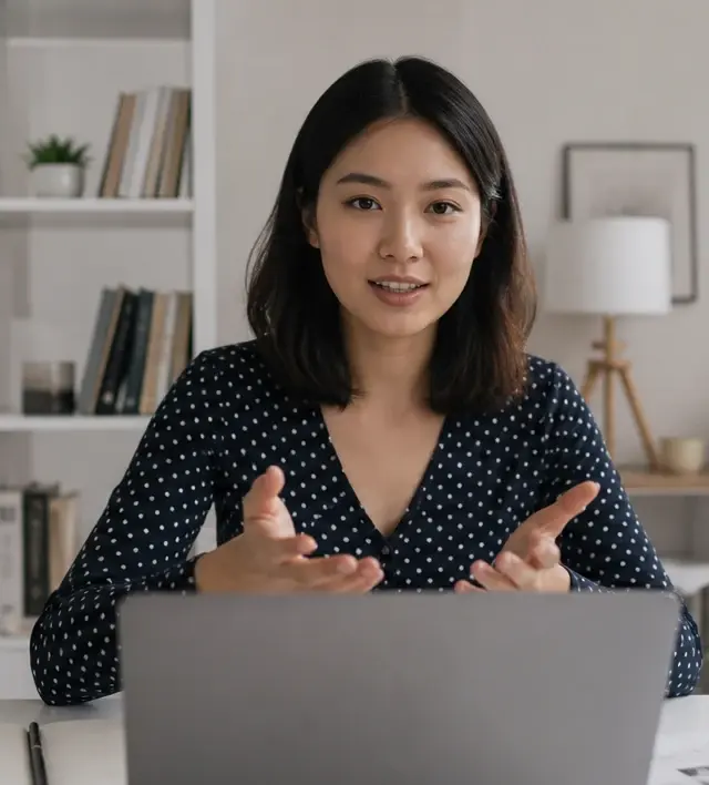 Candidate speaking naturally in an InterviewFlowAI video interview