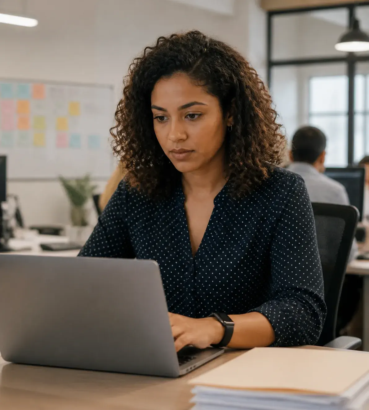 Recruiter reviewing a large candidate pipeline