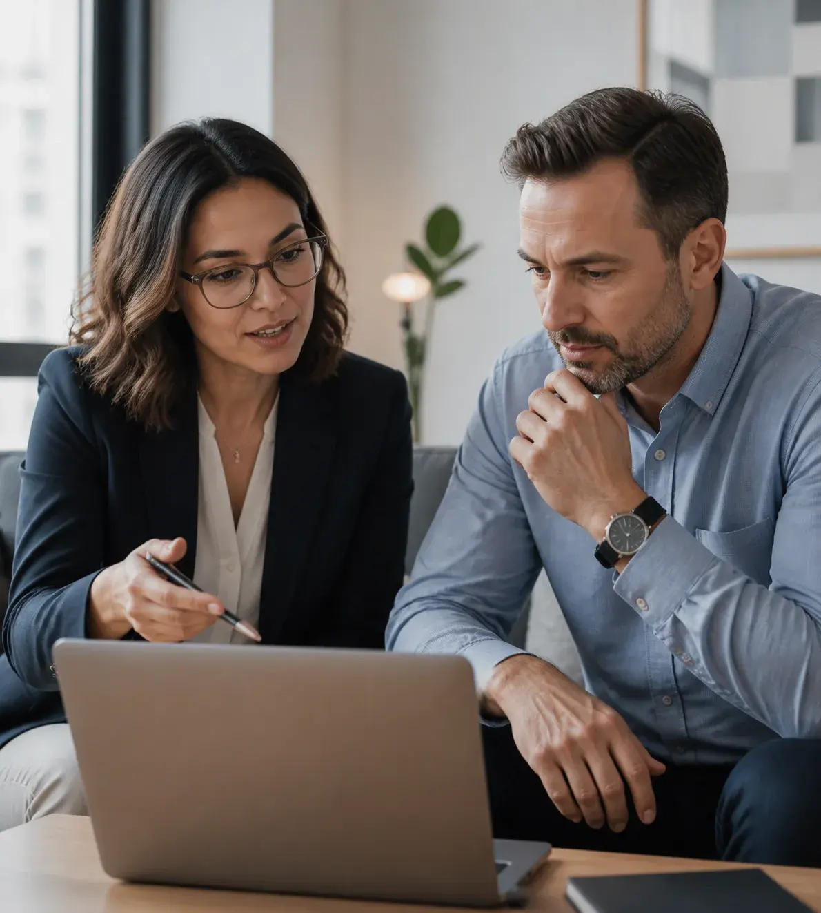Recruiter and client reviewing shortlisted candidates