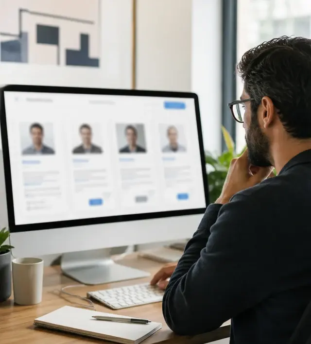 Hiring manager comparing shortlisted candidates