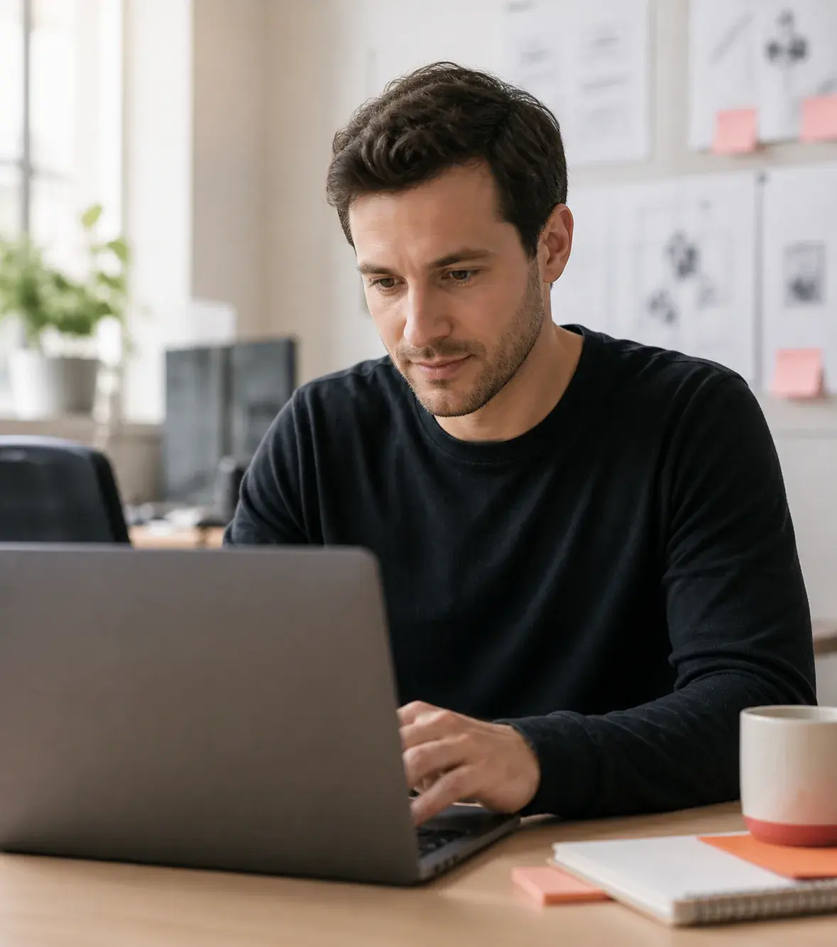 Startup founder reviewing a candidate interview
