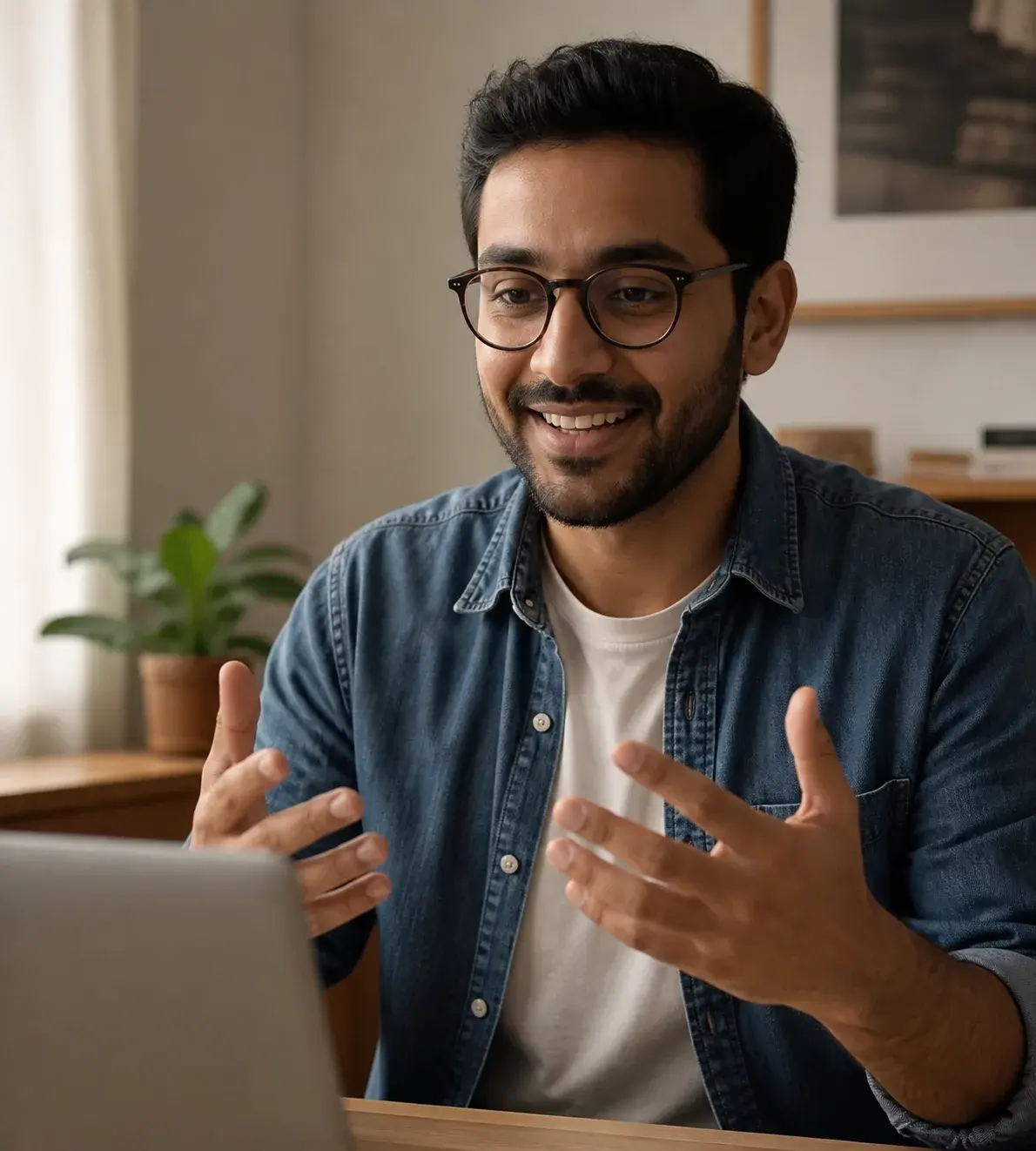 Candidate completing a flexible startup video interview