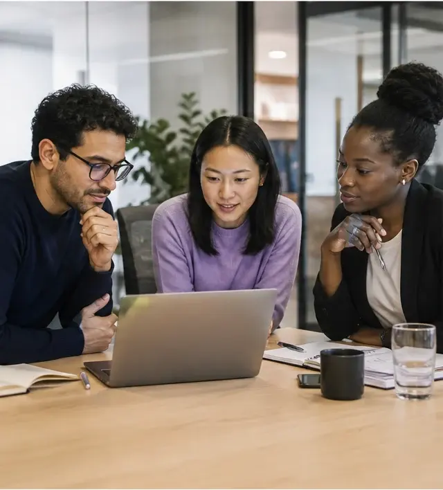 Hiring team reviewing a candidate shortlist together